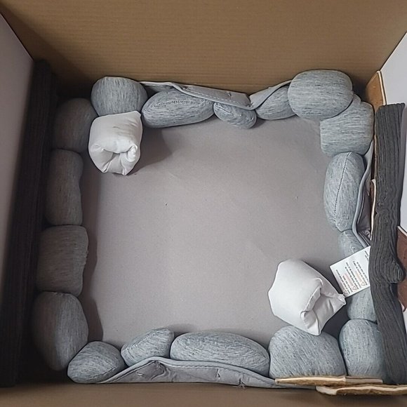 Pretend Campfire Set for Kids with S'Mores Kit and Wood Log Pillow Soft Safe - Picture 5 of 6